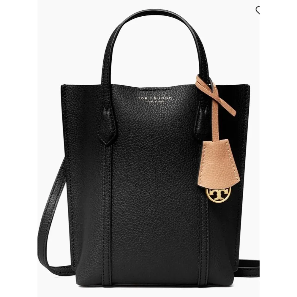 SOLD***TORY BURCH Mini Perry Tote Crossbody Bag Black - Picture 11 of 14